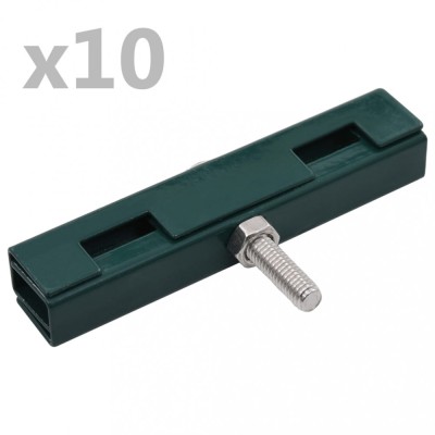 vidaXL Conector &amp;icirc;n formă de U grilaj grădină, 10 seturi, verde foto