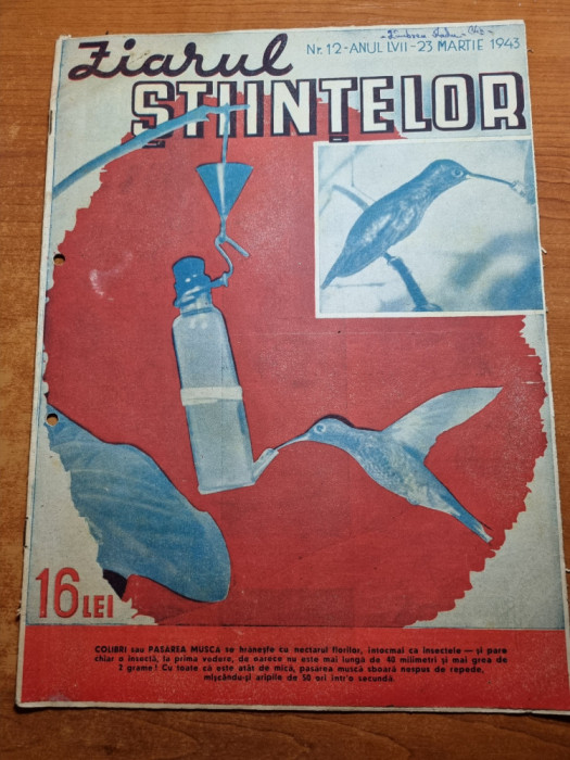 ziarul stiintelor 23 martie 1943-centralele eoliene,industria sticlei
