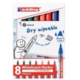 Marker pentru tabla Edding 361, varf rotund, 1 mm, set 8 culori asortate