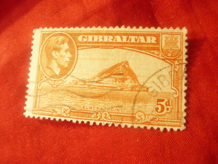 Serie 1 val. Gibraltar 1947 George VI ,val. 5p rosu stamp