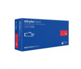 Manusi Nitrylex Basic Violet L, unica folosinta, 100 buc, nitril, fara pudra, medicale, protectie virusi/bacterii, alergii latex