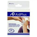 Pansamente Sterile AidPlus, Set 10 Bucăți, Dimensiune 7.5x7.5cm, Tifon, Absorbante