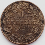 2446 Germania Bavaria 1 Kreuzer 1847 Ludwig I, Maximilian II km 799 argint, Europa