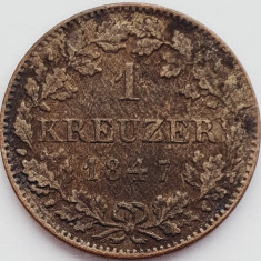 2446 Germania Bavaria 1 Kreuzer 1847 Ludwig I, Maximilian II km 799 argint