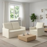 Cumpara ieftin Set de canapea 2 pcs Crem Tesatura din corduroy