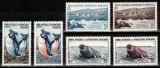 Teritoriile Antarctice Franceze TAAF 1956, Mi #2-7**, fauna, pasari, pinguini, foci, MNH! Cota 40 &euro;!