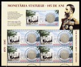 Cumpara ieftin RO 2015 LP 2068 a &quot;145 ani Monetaria Statului &quot;,mcoala 4M dant+ 1M nedant. , MNH, Nestampilat