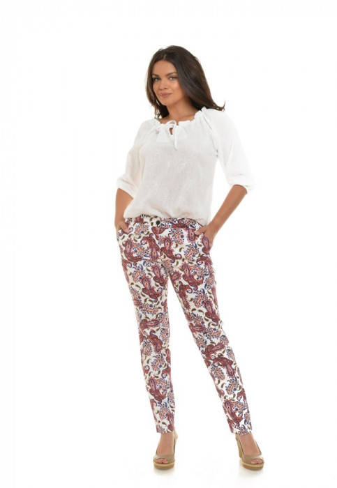 Pantaloni drepti paisley - floral - S