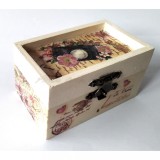 Cutiuta din lemn, cu lavanda 9x5,5x4,5 cm - model 8