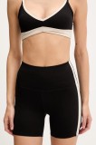 P.E Nation pantaloni scurți de antrenament Highgate 5 culoarea negru, cu imprimeu, high waist, 252S087