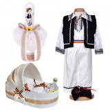 Set botez traditional baiat, trusou botez landou, lumanare si costum national,