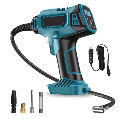Compresor Auto Portabil 18V compatibil Makita &amp;ndash; Pompa Electrică cu Display Digital, Fără Baterie foto