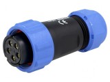 Mufă SP21 mamă 5 pini IP68 30A pentru cablu 7-12mm 500V