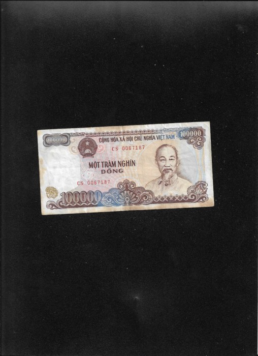 Rar! Vietnam 100000 100.000 dong 1994 seria0067187