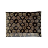 Platou sticla neagra aurie Craciun 35x25 cm