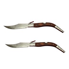 Set doua bricege de vanatoare cricket, lamă oțel inoxidabil, maro, 38 cm