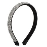 Coronita Par Puffy Neagră cu Strass Argintiu pentru Femei, CMCLASS