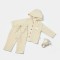 Set bluza cu gluga si pantaloni, Winter muselin, 100% bumbac - Stone, BabyCosy (Marime: 12-18 Luni)