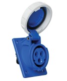 Priza industriala monofazica incastrabila 3 poli 16A 2P+E 6h 220-250V 50-60Hz IP67, METE