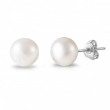 Cumpara ieftin Cercei din argint cu perle de cultura albe, Serena (Marime: 9mm), Raizel