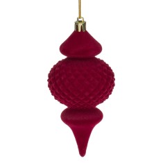 Ornament Brad Crăciun, Glob Onion, Bordo, Dungi, 13cm foto