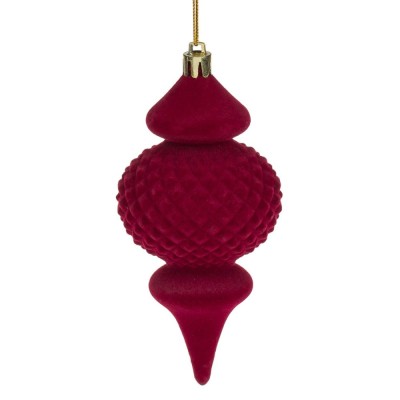 Ornament Brad Crăciun, Glob Onion, Bordo, Dungi, 13cm foto