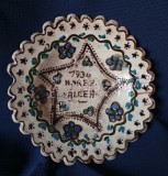 1934 HOREZU V&Acirc;LCEA Farfurie ceramică smălțuită tradițională