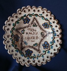 1934 HOREZU V&amp;Acirc;LCEA Farfurie ceramică smălțuită tradițională foto