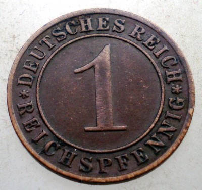 B.250 GERMANIA WEIMAR 1 REICHSPFENNIG 1935 D foto