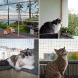 Plasa protectie pisici pentru balcon si fereastra, rezistenta UV, kit complet montaj, Negru, 3m x 8m