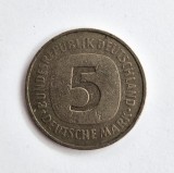 moneda GERMANIA FEDERALA 5 mark 1975 ( J ) _ marci _ km # 140.1