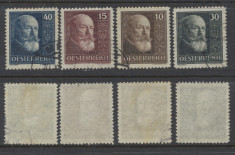 Austria 1928 serie completa stampilata 10 ani republica Mi.494-497 foto