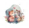 Sticker decorativ Pisicute, Roz, 53 cm, 5374ST, Oem