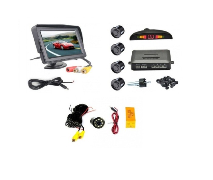 Pachet siguranta - Monitor 4.3inch ,Camera mers inapoi si Senzori parcare spate