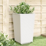 VidaXL Jardiniere de grădină, 4 buc., alb, 32,5x32,5x57 cm, PP