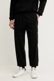 EA7 Emporio Armani pantaloni de trening din bumbac culoarea negru, neted, AF10432.7M000154