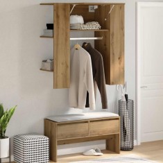 vidaXL Dulap pentru hol Stejar Artizanal 97,5x37x99 cm Lemn prelucrat