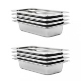 VidaXL Recipiente Gastronorm 8 buc. GN 1/3 65 mm oțel inoxidabil 50894