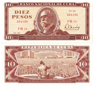 Cuba 10 Pesos 1984 P-104c aUNC foto