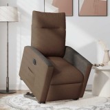 Cumpara ieftin Fotoliu electric rabatabil cu ridicare, maro, textil