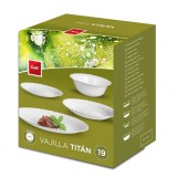 Serviciu Set de Masa Opal Alb 19 Piese Titan CoK DNC52337