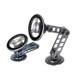 Suport auto pentru telefon, brat metalic, magnet puternic, montare pe parbriz sau bord, rotire 360 grade