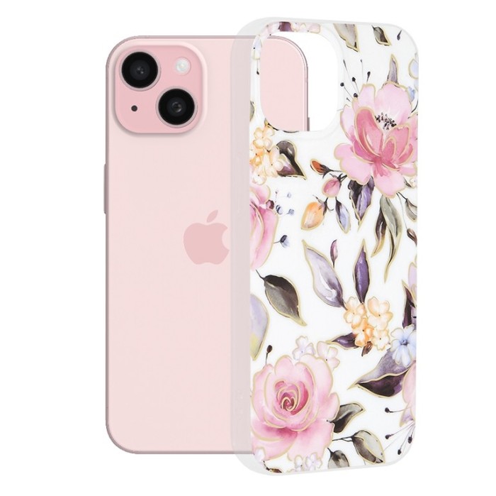 Husa iPhone 15 6.1 Silicon Techsuit Flori
