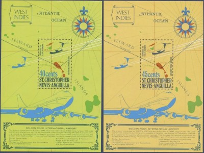 St. Christopher Nevis Anguilla 1974 - Aeroportul Golden Rock, serie colite neuzate foto