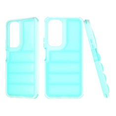 Husa spate antisoc Honor 90 Lite silicon cu perne de aer TWS Turcoaz foto