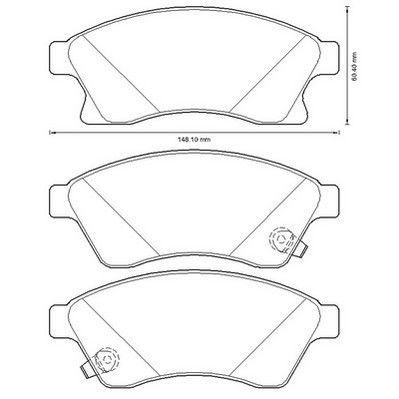 Placute frana Chevrolet Aveo (T300), Cruze (J300); Opel Astra J SRLine parte montare : Punte fata