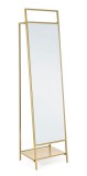 Cumpara ieftin Oglinda de podea rama din fier auriu cu suport de haine si incaltaminte Ekbal 46 cm x 39 cm x 181.5 h