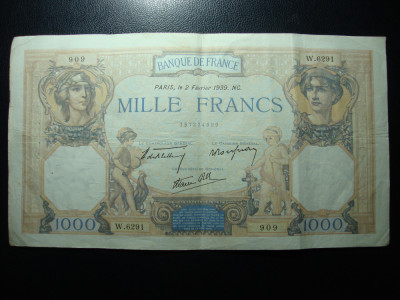 FRANTA 1000 FRANCI 1939 SUPERBA foto