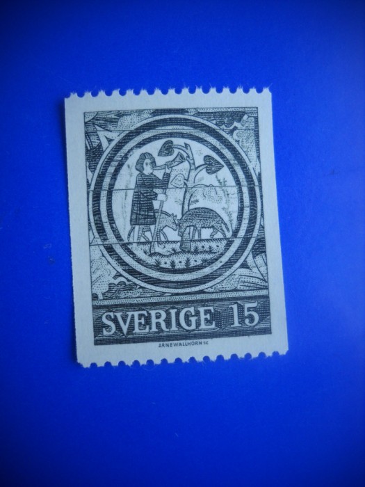 HOPCT TIMBRE SUEDIA MNH 1131 PICTURA/FRESCA MEDIEVALA -1 VAL 1971-NESTAMPILAT