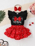 Set pentru fetute cu body si pantaloni cu volane - Adorable (Marime